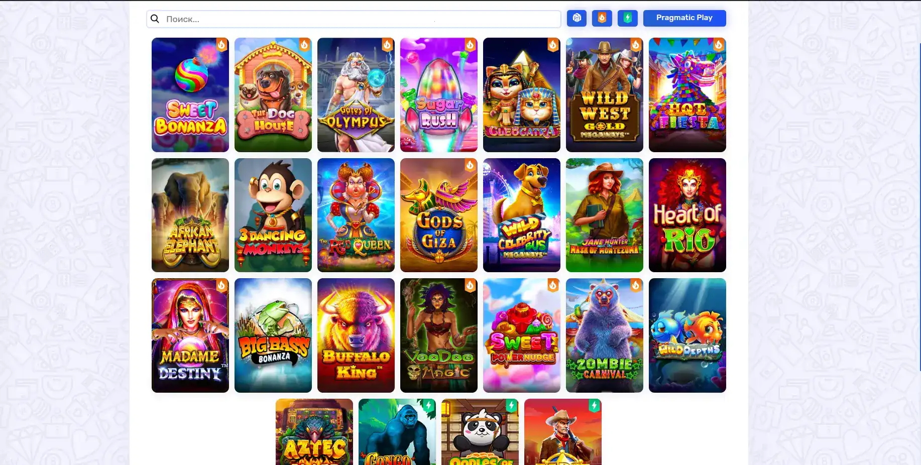 Игровой интерфейс казино Джозз с популярными слотами